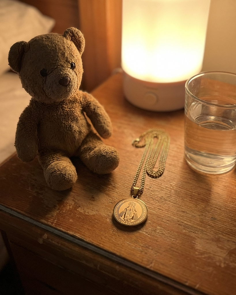 Pendant on child's bedside table
